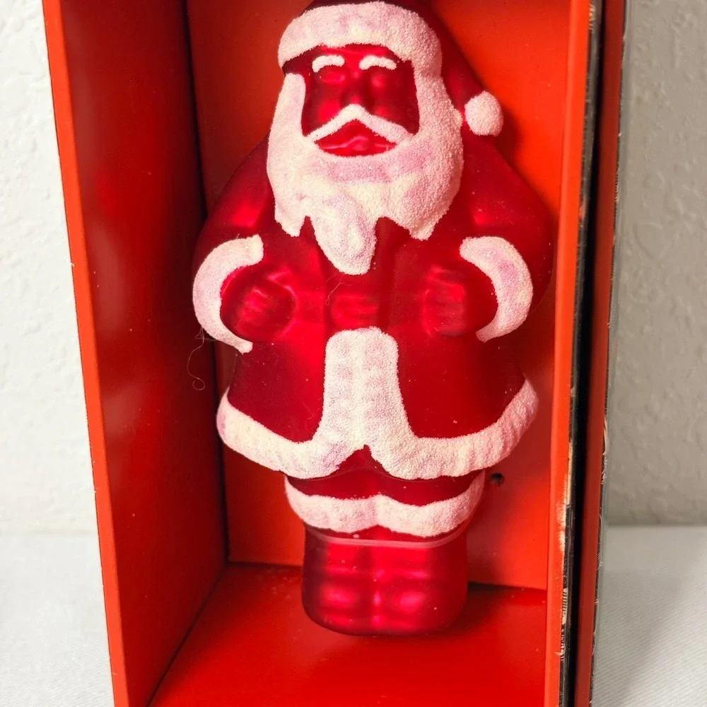 John Derian Target Santa Ornament Red New Glass Flocked Vintage Style Holiday